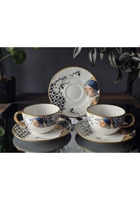 Resim Konyax 12 Parçalık Çay Fincanı İnci Çok Renkli 