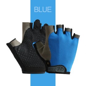Resim Liangduo Shop Mavi Stil S Beden Spor Salonu Eldiveni Spor Nefes Kaymaz Kadın Erkek Yarım Parmak Yaz Balıkçılık Bisiklet Parmaksız Eldiven Kadın Bisiklet Bisiklet (Yurt Dışından) 