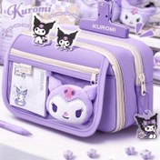 Resim Sanrio Yeni Geniş Mor Kuromi Büyük Kapasiteli Şeffaf Kalem Kutusu | Ücretsiz Kuromi Peluş Oyuncak Dahil | Çok Bölmeli Depolama Kutusu | 9 Katmanlı Karakter Tasarımlı Fermuarlı Kırtasiye Çantası | Ofis ve Seyahat İçin Uygun | Dayanıklı Fermuar Kapatma 