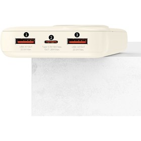 Resim Recci RPB-P48 PD 20W Dijital LED Göstergeli Hızlı Şarj Özellikli Taşınabilir Powerbank 22.5W 10000mAh Krem 