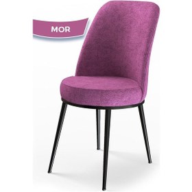 Resim Canisa Concept Dexa Serisi Mor Renk Sandalye Mutfak Sandalyesi, Yemek Sandalyesi Ayaklar Siyah Mor 
