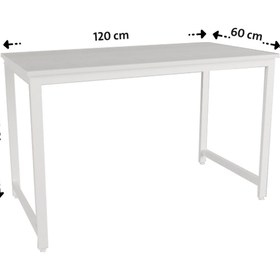 Resim Flinder Siyah/Beyaz Renk Oyuncu Masası 60x120 Cm, Bilgisayar Masası, Gamer Masası, Gaming Masa, Metal Ayaklı 