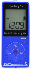 Resim Lechnical HRD-602 Taşınabilir Radyo Alıcısı FM/AM Radyo LCD Ekran Kilit Düğmesi Cep Radyo ile Kulaklık Spor Pedometre 