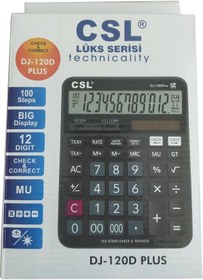 Resim CSL Dj-120d Plus Işlem Kontrollü Hesap Makinası 12 Haneli 