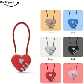 Resim 1 Adet Çok Renkli Kalp Şekilli Şifreli Kilit - Mükemmel Düğün Çifti Eş/Karı Hediyesi - Yeni Tasarım Açık Hava Sırt Çantası/Bavul/Trunk Güvenliği - Y2k Çanta Aksesuarları 