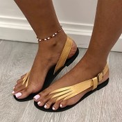 Resim Kadınların Yaz Modası Sandaletleri, Seksi Düz Renk Düşük Topuklu Bölünmüş Parmak, Ayak Bileği Kayışı ile, Yapay Malzemeler Kauçuk Taban, Elde Yıkanabilir - Rahat veya Şık Giyim için Mükemmel, Straplı Sandaletler 