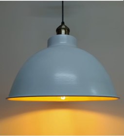 Resim Riolight Retro Eskitme Askılı Beyaz Içi Altın Tekli Metal Sarkıt 