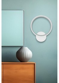 Resim Aura Aplik Beyaz Renk Modern Tasarım-hol-banyo - Mutfak - Salon - Yatak Odası Gün Işığı Led Aplik Beyaz 