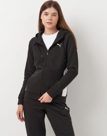 Resim Puma Classic Hooded Tracksuit Fl Kadın Kapüşonlu Polar Eşofman Takımı Siyah 