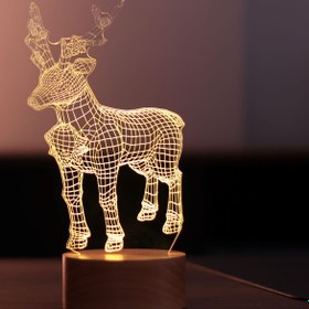 Resim Yeni Yıl Geyiği Figürlü Dekoratif Hediye Led Masa Lambası | BYLAMP 