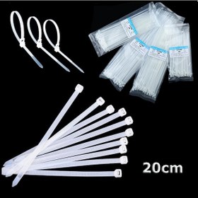 Resim 20Cm Kablo Bağı Cırt Kelepçe Kablo Toplama 100 Lü Paket Beyaz 