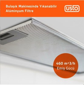 Resim Usto 4961 60 Cm Sürgülü Aspiratör Siyah 