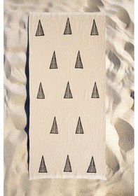 Resim Varol Organik %100 Pamuk Müslin Peştemal - Piramit Pıramıt/pestemal Krem 
