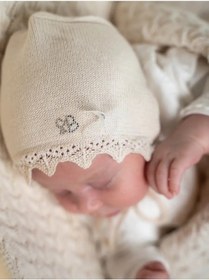 Resim Sabi Sarabara Yenidoğan Bebekler İçin Başlık Ve Bornoz 82371536 Bej 