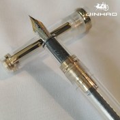 Resim 1 Adet Jinhao 82 Serisi Akrilik Altın Klipsli Ofis Yazı & Kaligrafi Kalemi, İridyum İnce Uçlu ve Mürekkep Dönüştürücülü, Ergonomik Tasarım, Bükülebilir Kapak Kapatma, Şeffaf Mürekkep Penceresi - Dayanıklı Profesyonel Yumuşak Yazım için Tükenmez Kalem, Metalik Detaylı, Altın Tonlu Klips 