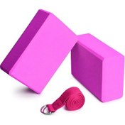 Resim Fortunelane 2 Adet Eva Blok & 1 Yoga Kayışı - Denge & Esneklik İçin Mükemmel Yoga Seti 