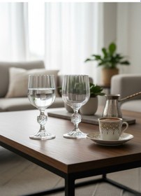Resim Kristal Optikli Kahve Yanı Su Bardağı 150 Ml Beyaz 