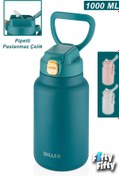 Resim Vagonlife Diller 1000ml Pipetli Taşıma Kulplu Çelik Matara 6 Saat Sıcak/soğuk Tutma Süresi 4 Farklı Renk 