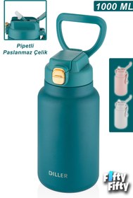 Resim Vagonlife Diller 1000ml Pipetli Taşıma Kulplu Çelik Matara 6 Saat Sıcak/soğuk Tutma Süresi 4 Farklı Renk 