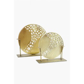 Resim Stonera Dekoratif Disk Obje Set Traverten Mermer 