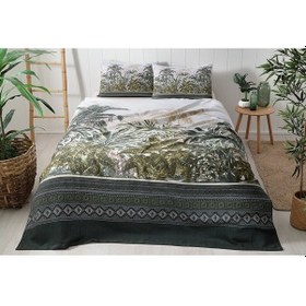 Resim Özdilek Ranforce Tek Kişilik Pike Takımı-Ethnic Jungle Yeşil 