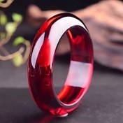 Resim Kadınlar için 1 Adet Şık Reçine Bilezik - Minimalist Vintage Tarzı, Parlak Kırmızı Kaplama Tasarım, Günlük Kıyafetler & Hediye İçin Hafif Dayanıklı Takı, Yıl Boyu Aksesuar, Pürüzsüz Parlak Yüzey 