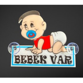 Resim HMNL Arabada Bebek Var Araba Stickeri Fanatik Bebek Pleksi Vantuzlu 