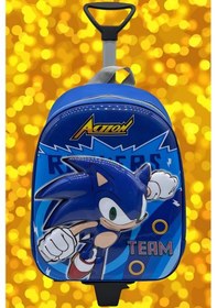 Resim Tezzgelsin Kirpi Sonic 2-6 Yaş Anaokulu Kreş 5d Kabartmalı Çekçekli Tekerli Sırt Çantası Ve Okul Çantası Çok Renkli 