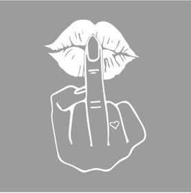 Resim Çizgi Film Için Bir Orta Parmak Yaratıcı Ve Komik Çıkartmalar Gibi Bir Öpücük Vermek White L 1 Piece Set 