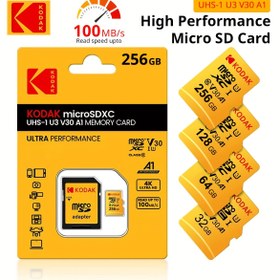 Resim KODAK Yüksek Hızlı Bellek Kartı Dash Kameraları İçin, 32GB 64GB 128GB 256GB, Gözetim Kamerası SD Kartı, PC, Kulaklıklar, Hoparlör, HD Kamera, PSP, SD Adaptörü, Akıllı Telefon/Kamera SD Kartı Depolama Genişletme 