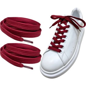 Resim İpekbazaar Exclusive 120 cm Yassı Spor Ayakkabı Bağcığı, Çift Katmanlı Örgülü Sneakers Bağcık, 1 Çift 