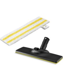 Resim Orijinal Set Zemin Başlığı ve Mikrofiber Bez Buharlı Temizleyici Sc ile Uyumlu - Zeminler Için, Her Türlü Yüzey Için Uygun, Makinede Yıkanabilir, Beyaz 