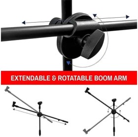 Resim AyrStore 180CM Maksimum Uzunluk Mikrofon Standı Multi Fonksiyonel 2in1 Microphone Katlanabilir 