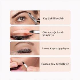 Resim Sorendy Kai 2’li Cımbız Seti İnce Uç ve Kalın Uçlu Kaş ve Kıl Tüy Alma Cımbızı Paslanmaz Çelik Profesyonel 