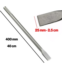 Resim Sds Max Şaftlı Keski 18 mm x 400 mm x 25 mm Hilti Ucu Beton Taş Kaya Kırıcı Kırma Adaptörü 