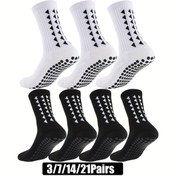 Resim 3/7/14/21 Çift Kaymaz Atletik Çoraplar - Geometrik Desen, Kauçuk Tutuşlu Futbol, Basketbol, Beyzbol, Ragbi, Futbol, Bisiklet, Koşu, Yürüyüş, Tenis, Kaykay - Makine Yıkamalı, Gençler İçin İdeal 