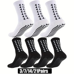 Resim 3/7/14/21 Çift Kaymaz Atletik Çoraplar - Geometrik Desen, Kauçuk Tutuşlu Futbol, Basketbol, Beyzbol, Ragbi, Futbol, Bisiklet, Koşu, Yürüyüş, Tenis, Kaykay - Makine Yıkamalı, Gençler İçin İdeal 