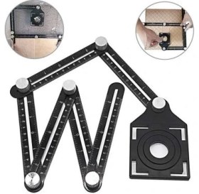 Resim Rox Wood 0071 Alüminyum Çok Fonksiyonlu Delik Şablon Cetveli 