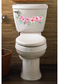 Resim Soft Renkli Güller Klozet Kapağı ve Banyo Sticker Seti 
