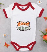 Resim Bitmeyen Kartuş Bk Kids Good Vibes Tasarımlı Kırmızı Bebek Body Zıbın-1 