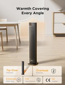 Resim 30 inç Seramik Elektrikli Isıtıcı 2300W, Termostatlı, Uzaktan Kumandalı, 75° Salınım 