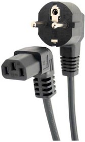 Resim C13 Power Kablo - 90 Derece L Uç - Dik Açılı - Standart Power Kablosu - 1.8 mt 