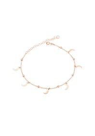 Resim Brezza Lusso Jewelry Yarım Ay Figürlü Clasical Sallantılı Gümüş Kadın Ayak Halhal Rose 