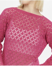 Resim KNİTİCAL TEKSTİL knitical Bolero shams Krem Crop Bluz Ajurlu Triko Örme 
