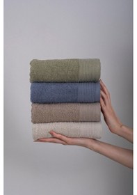 Resim Asca 4'lü 50 90 El Yüz Havlu Seti Havlu Havlu Takımı Çok Renkli 