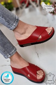Resim neon shoes Lina Kadın Anatomik Ortopedik Konfor Modeli Terlik Hafif Şık Topuklu Günlük Dışarı Ev Içi Terliği 