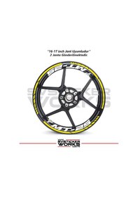 Resim Yamaha Mt-25 Jant Sticker Dış Ve İç Set Sticker Jant Şeridi Sarı 
