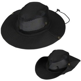 Resim Layfhex Yazlık Katlanabilir Bağlamalı Fileli Balıkçı Avcı Safari Fötr Fötür Şapka Siyah 