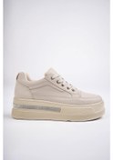 Resim Muggo Tomova Günlük Kalın Taban Bağcıklı Taşlı Kadın Sneaker Spor Ayakkabı 001 