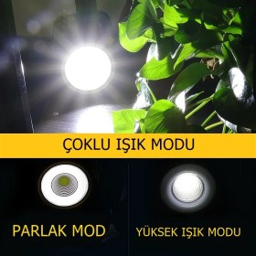 Resim Reidan Solar Şarj Edilebilir USB Şarjlı Ledli Uzun Menzilli Kamp Lambası Kamp Tipi Çok Fonksiyonlu Işıldak Fener 